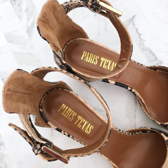 NWT PARIS TEXAS Embossed Snake Print Heeled Sandal Size EU=37.5/ US= 7.5 - Picture 9 of 11